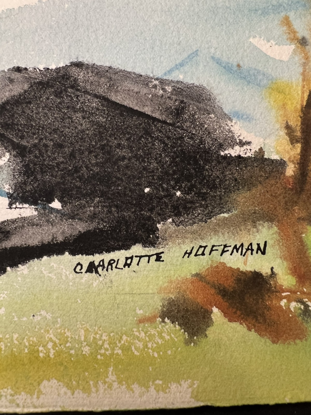 An Inland Waterway–Medium Size Watercolor–Charlotte Hoffman–Mid 20th NY Artist