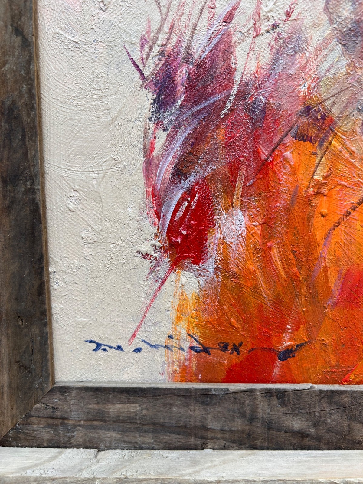 American Cowboy – Hand Painted Oil Painting Signed Framed Wired