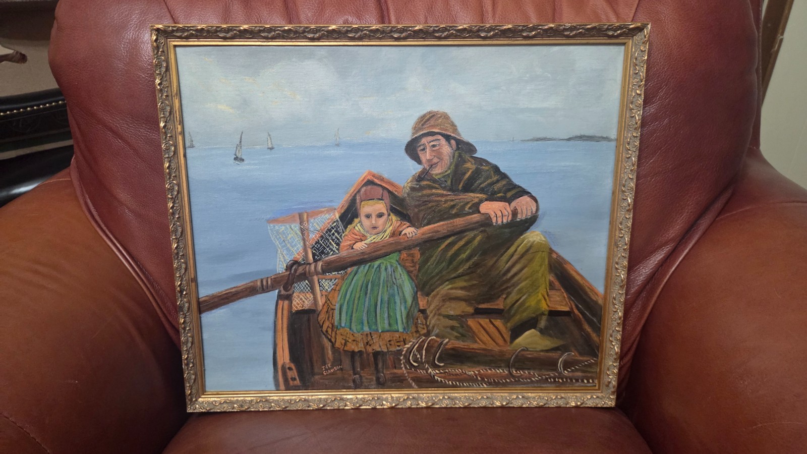 Oil on Canvas reproduction by Dee Clawson of 1881 «A Helping Hand» by E Renouf