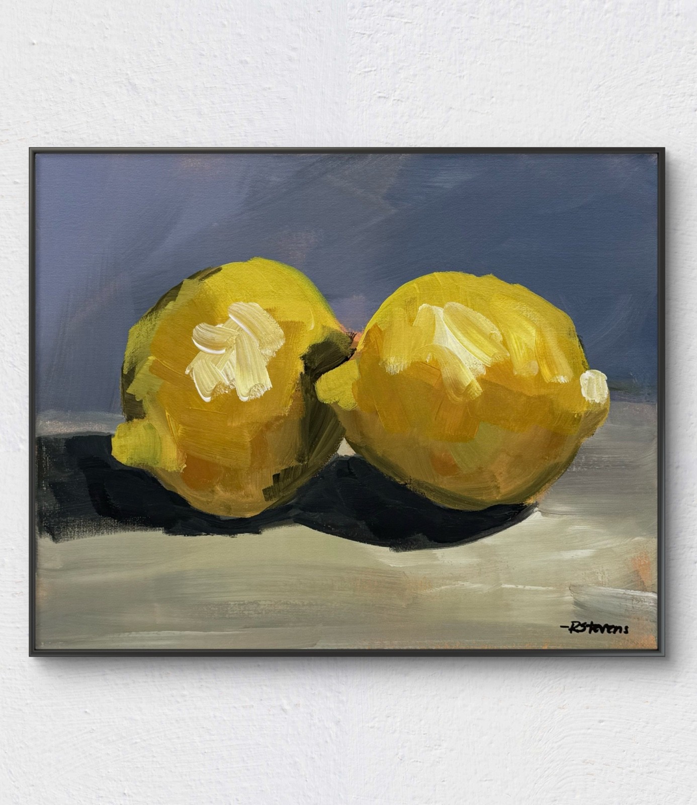 Impressionist Lemons Still Life Original Acrylic 11×14 Signed -RStevens