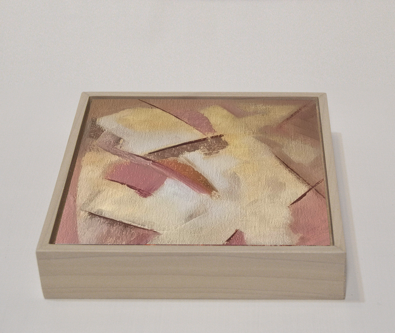 Warmth and Structure, Original Abstract Oil Painting Framed Modern Geometric Art