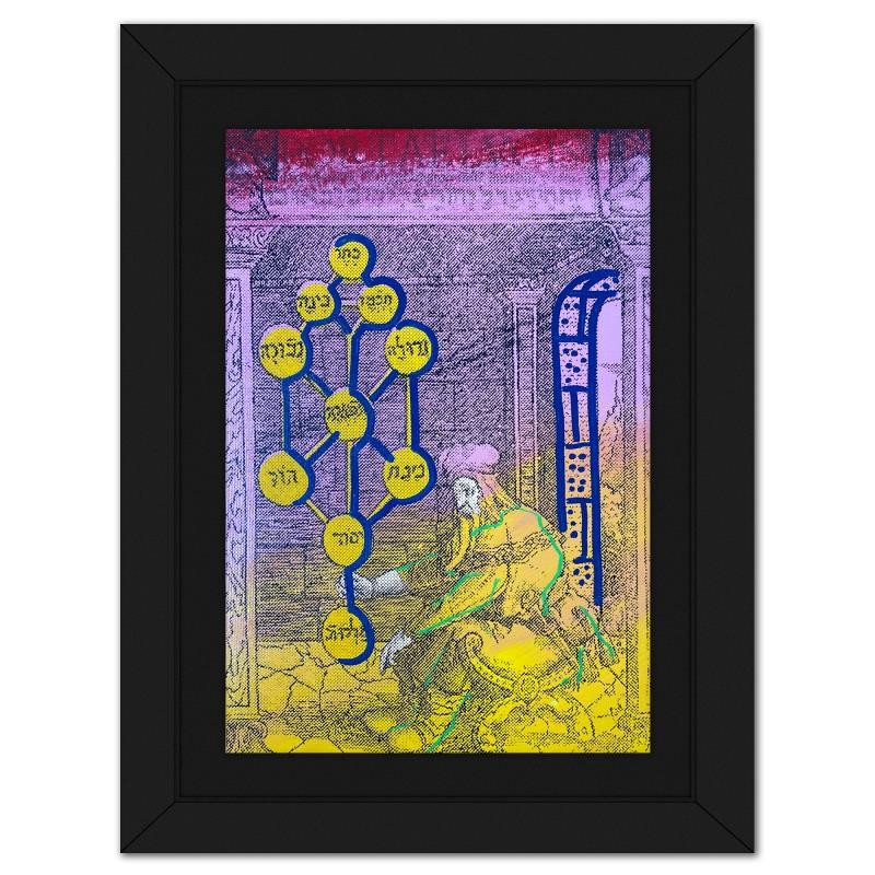 Steve Kaufman (1960-2010), «Kabbalah» Framed Mixed Media Art, 7/50