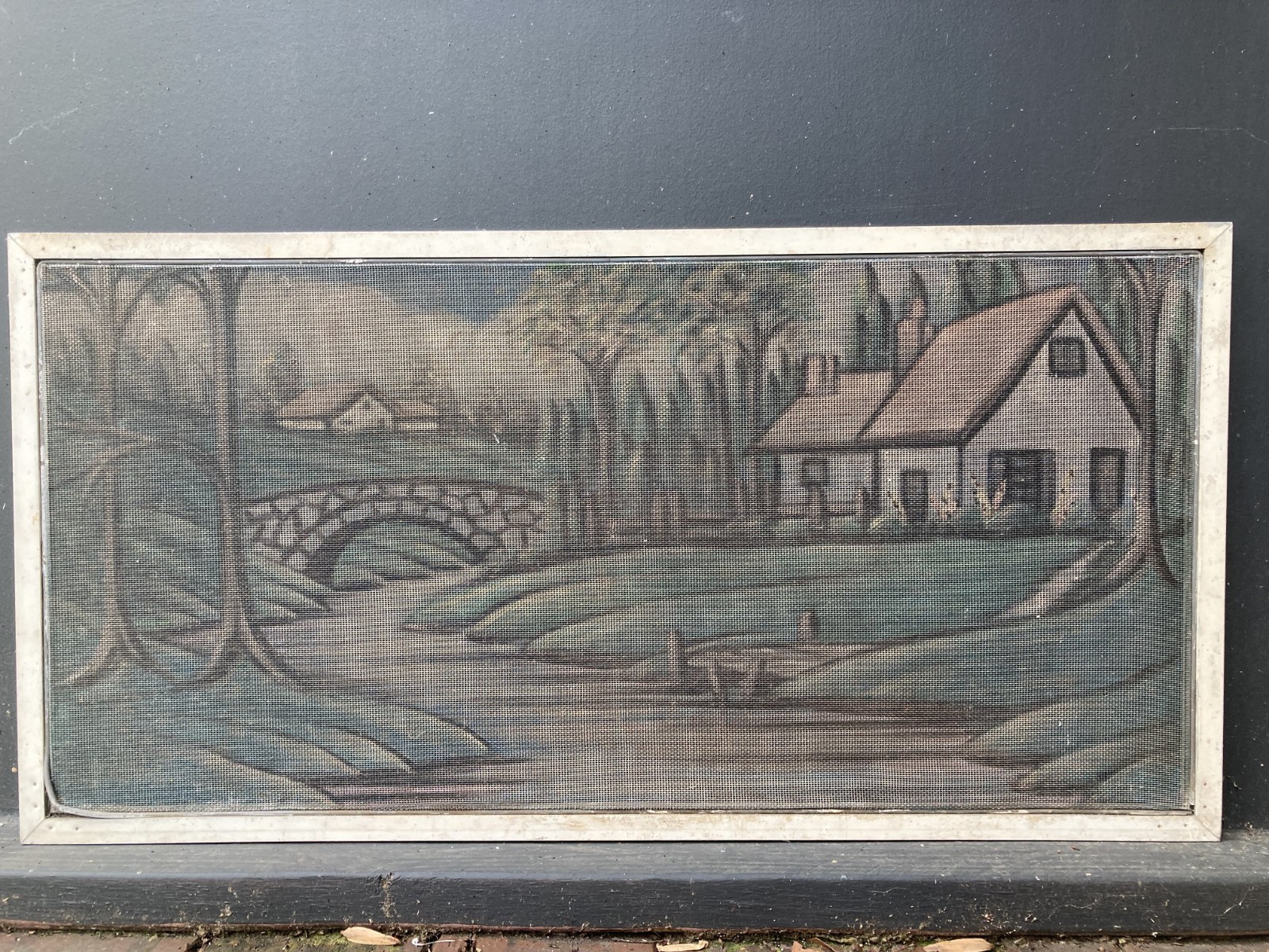 Baltimore screen window painting folk art: attrib. Oktavec