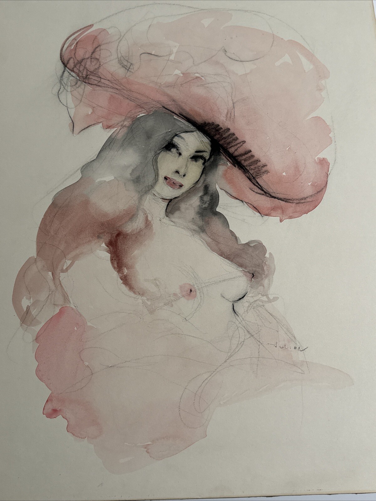 JULIAN RITTER Women PAINTING PORTRAIT PRETTY WOMAN FEMALE MODEL MID CENTURY 1950