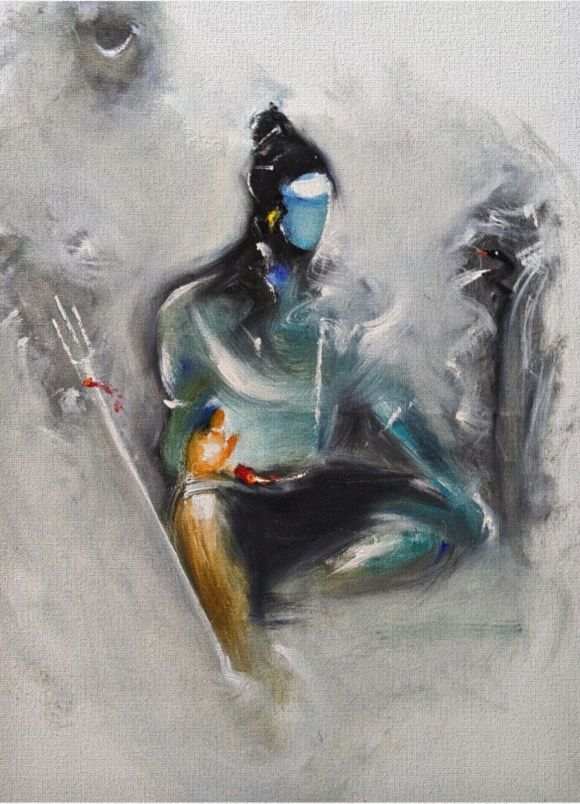 Lord Shiva | Handmade Painting | Cotton Canvas | Acrylic Color