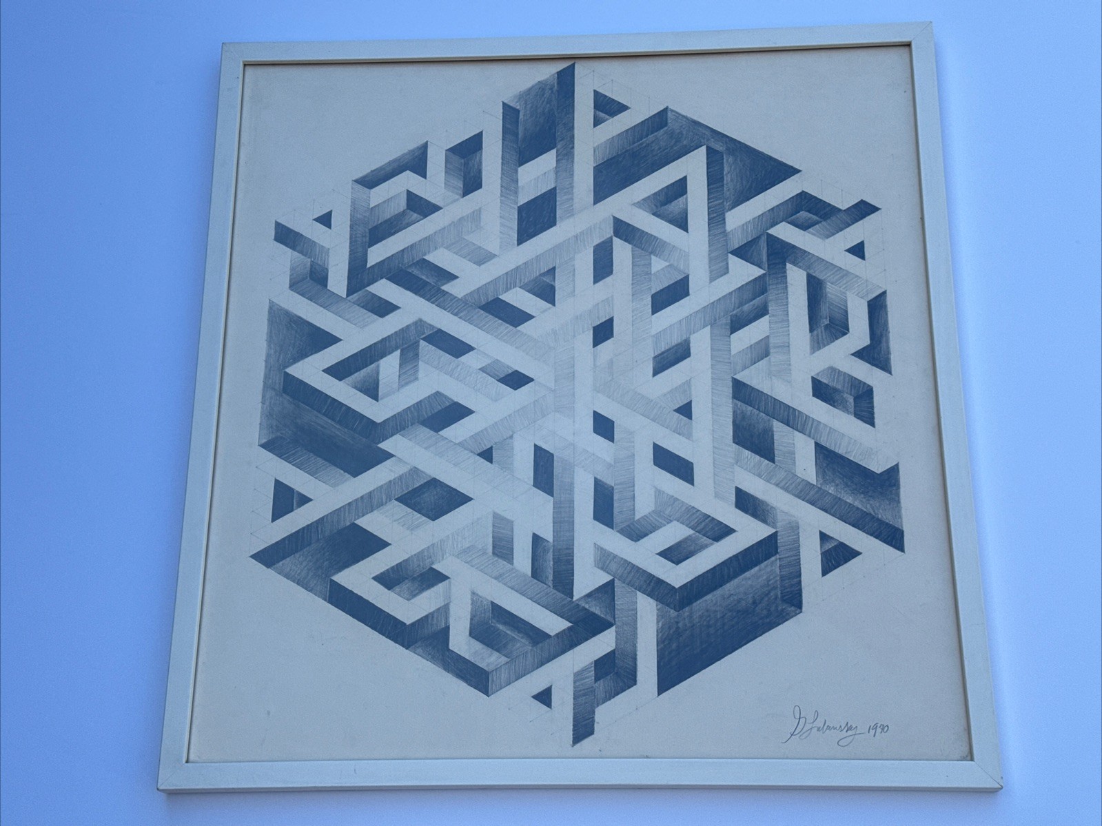 ABSTRACT DRAWING 1970 PROFESSOR LUBENSKY POP MODERNIST CHICAGO KANSAS GEOMETRIC