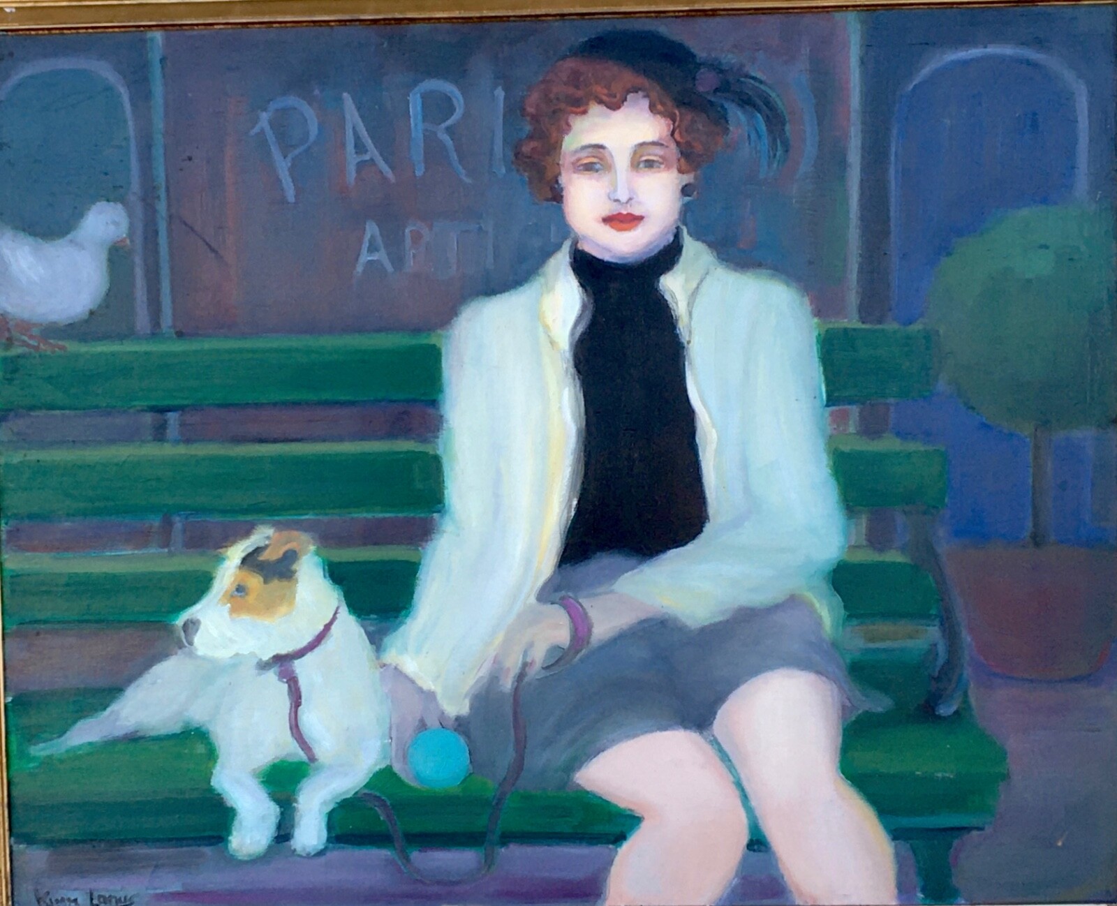 Large Framed Original Acrylic Painting, Kimm Lanus, Companions, 35″ by 29″