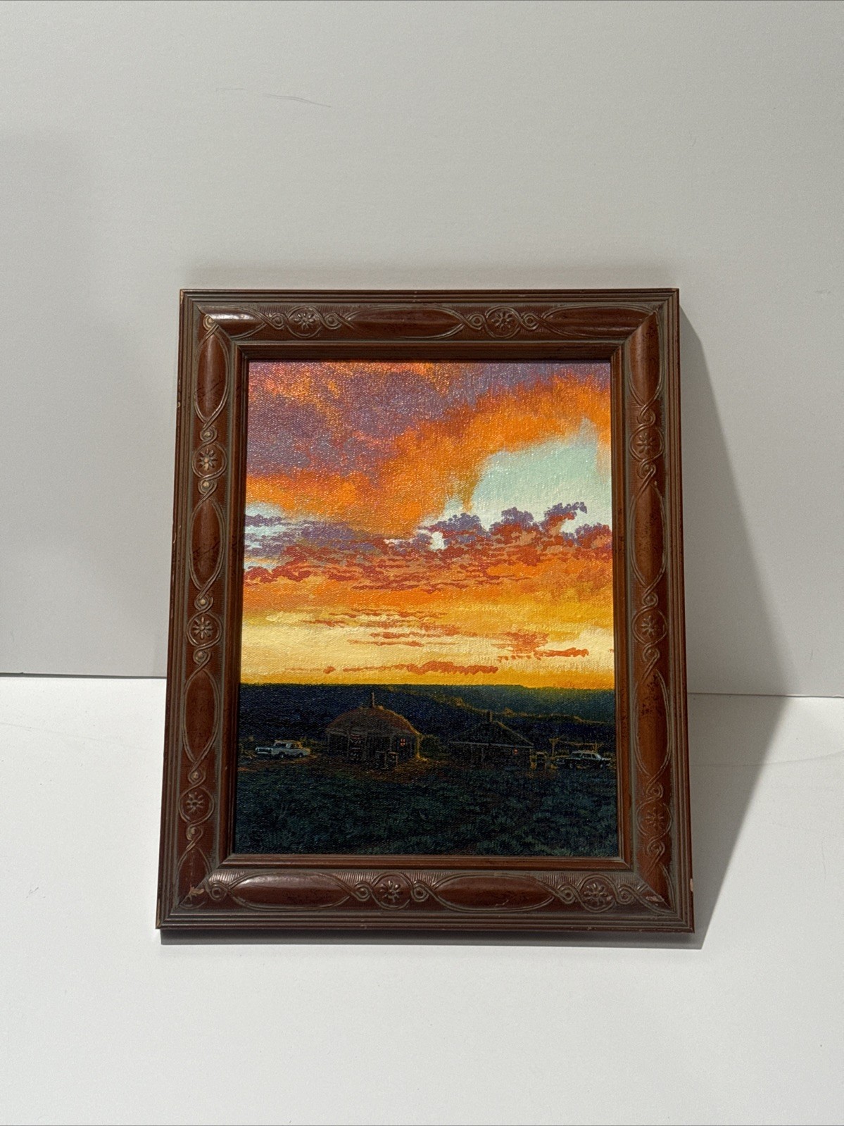 Redwing Nez Painting Sunset Landscape American Native Indian Tribal Listed Small