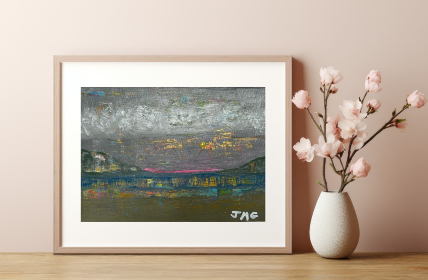 Landscape Painting Acrylic Art Matted 8”x 10” Original by Jimarieart