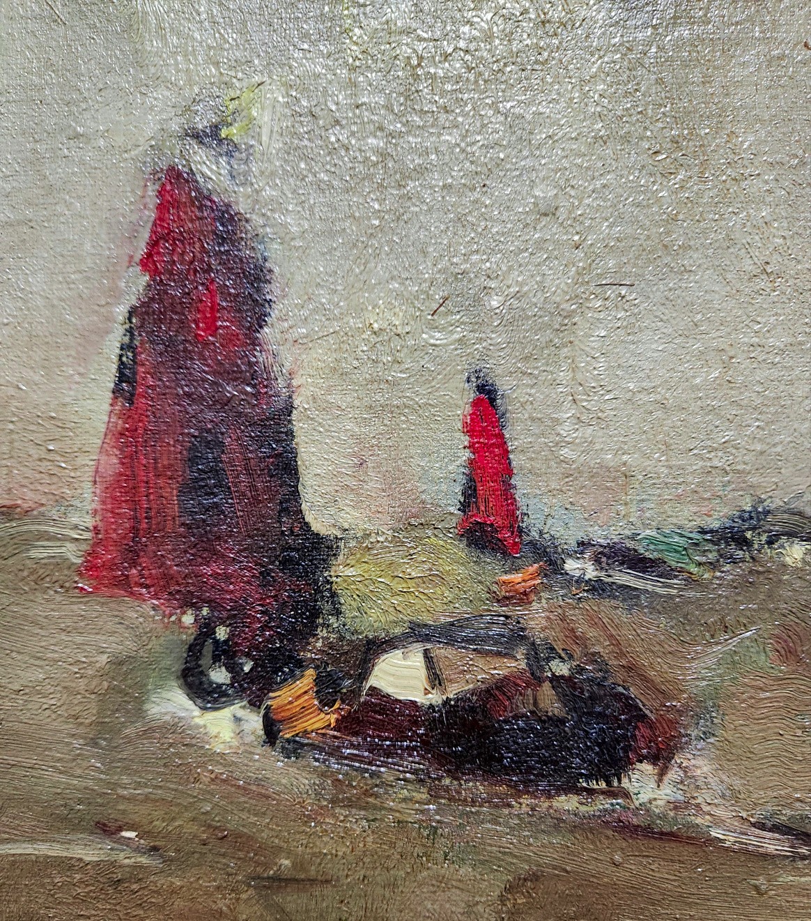 BELGIAN OIL Painting ~ POST-IMPRESSIONIST SEASCAPE ~ 1920s Signed LISTED ARTIST