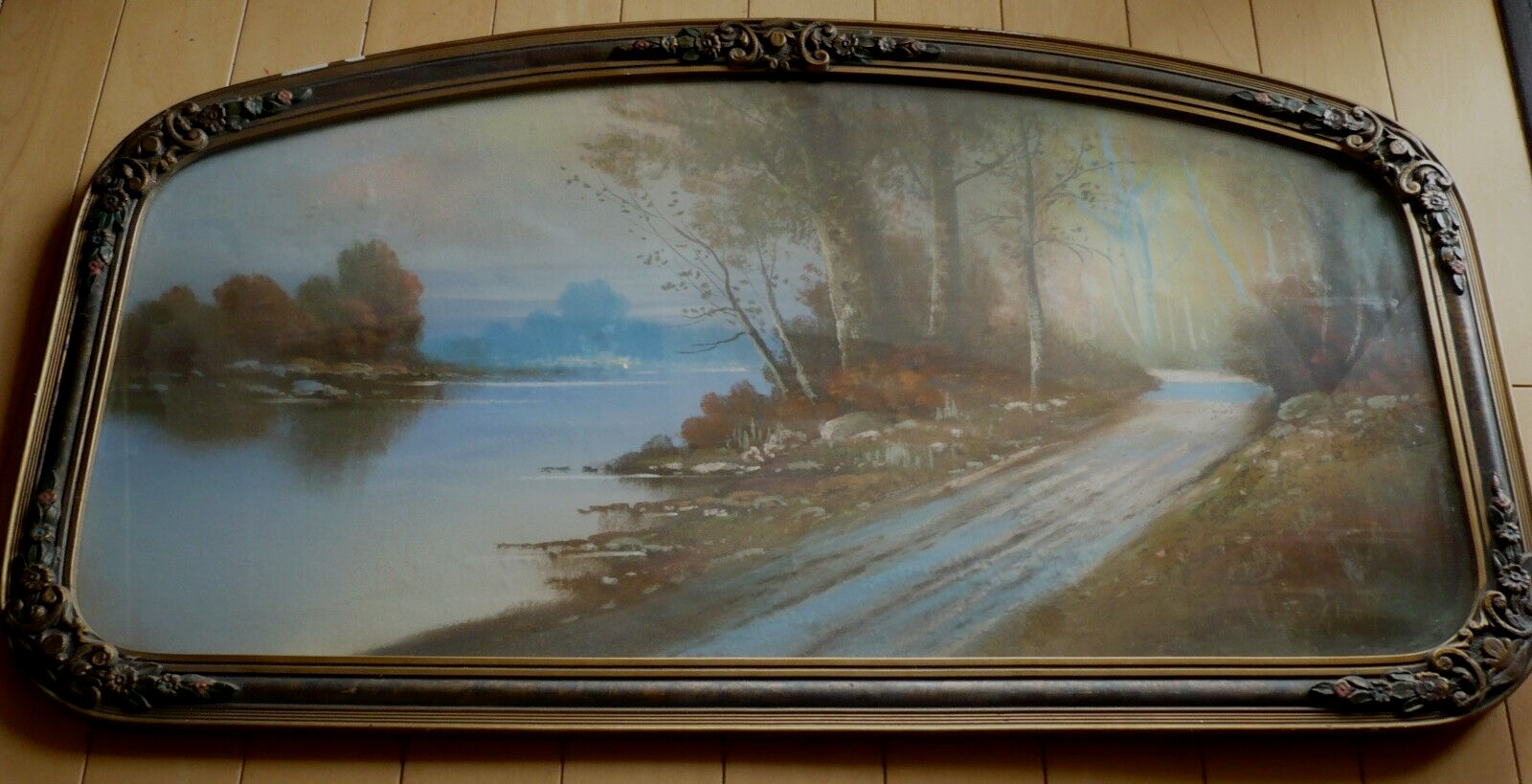 ALBERT GLATTHAAR LISTED PASTEL IMPRESSIONIST LANDSCAPE RIVER ROAD BEAUTY ANTIQUE