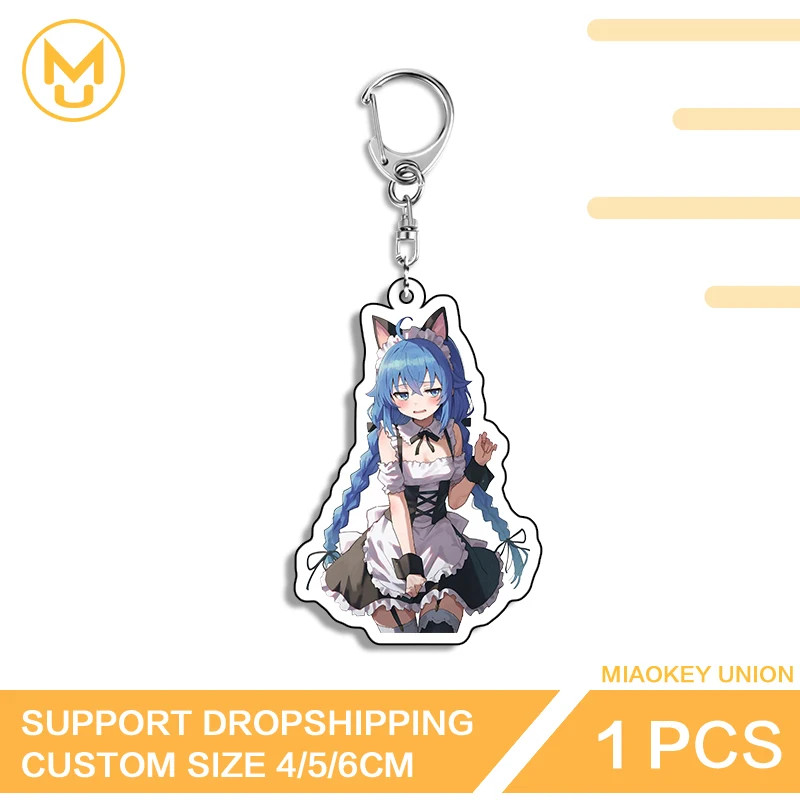 Roxy Cat Ears Girl Creative Double Sided Key Holder Glaring Treasure Keychain