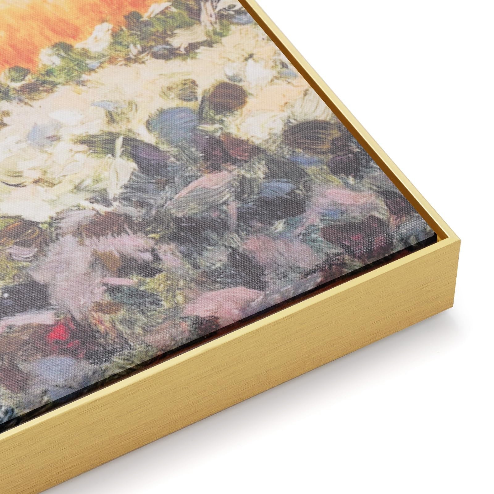 20×24 Canvas Floater Frame for DIY Art – Rustic Metal Frame, No Glass, Gold