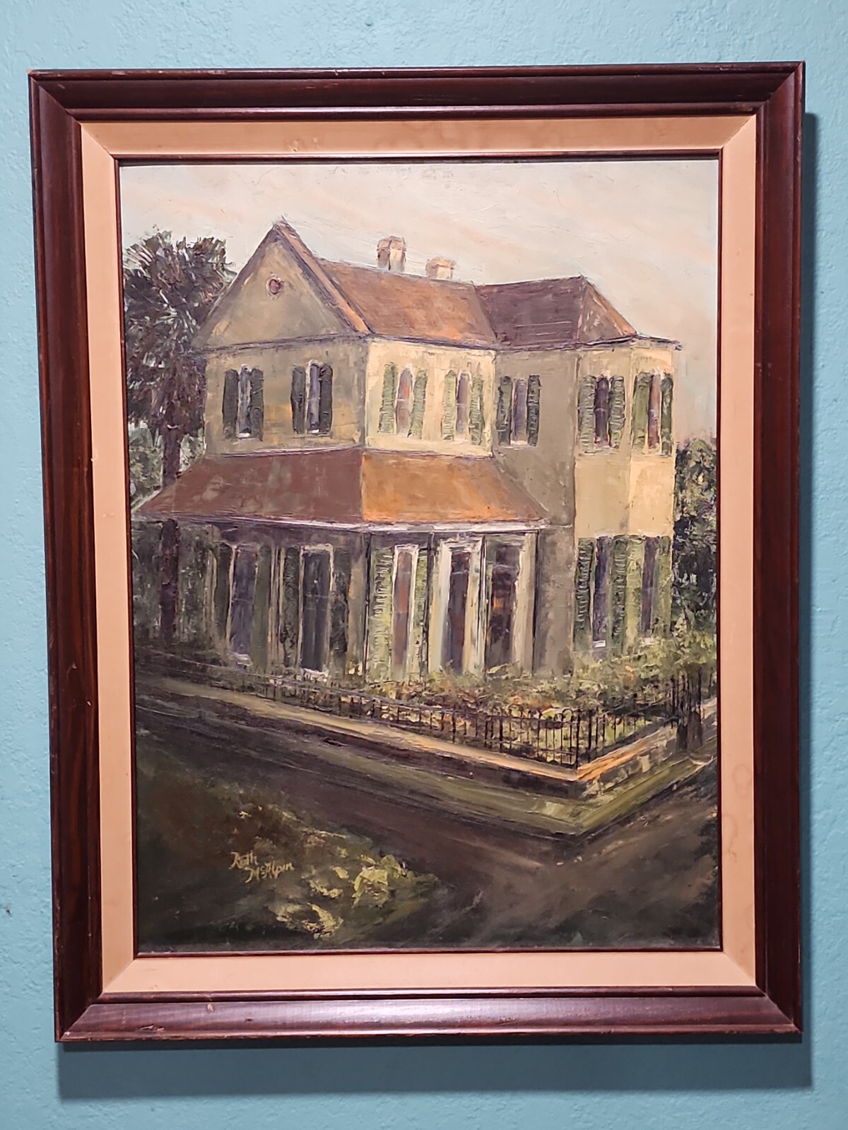 Vintage Original Texas Painting Oil On Masonite by artist Ruth McALPIN