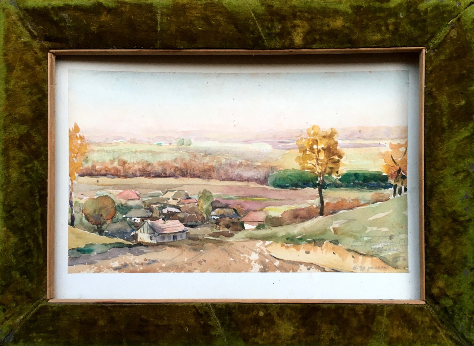 Watercolor Painting Framed Road to the Village I.Tsyupka Home Decor Artwork n858