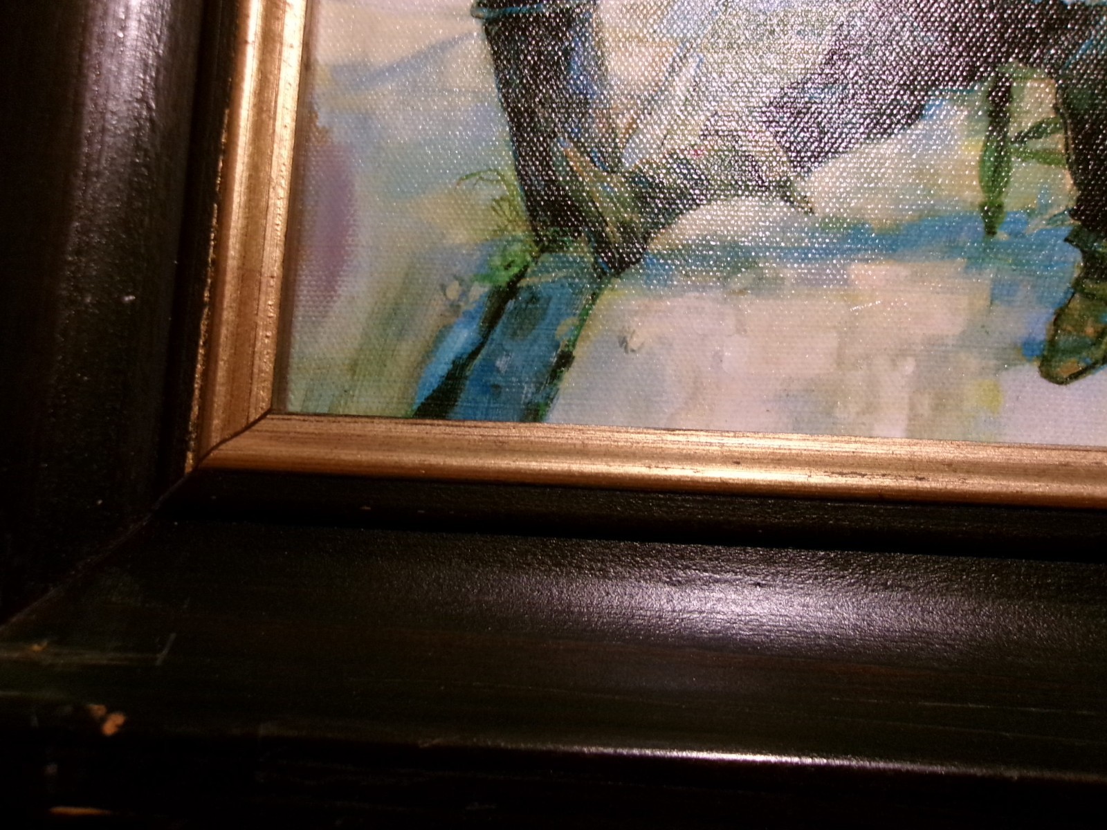 TOMMY G THOMPSON «WAITING FOR LAFITTE» 13/450~FRAMED OIL PAINTING W/ CERTIFICATE