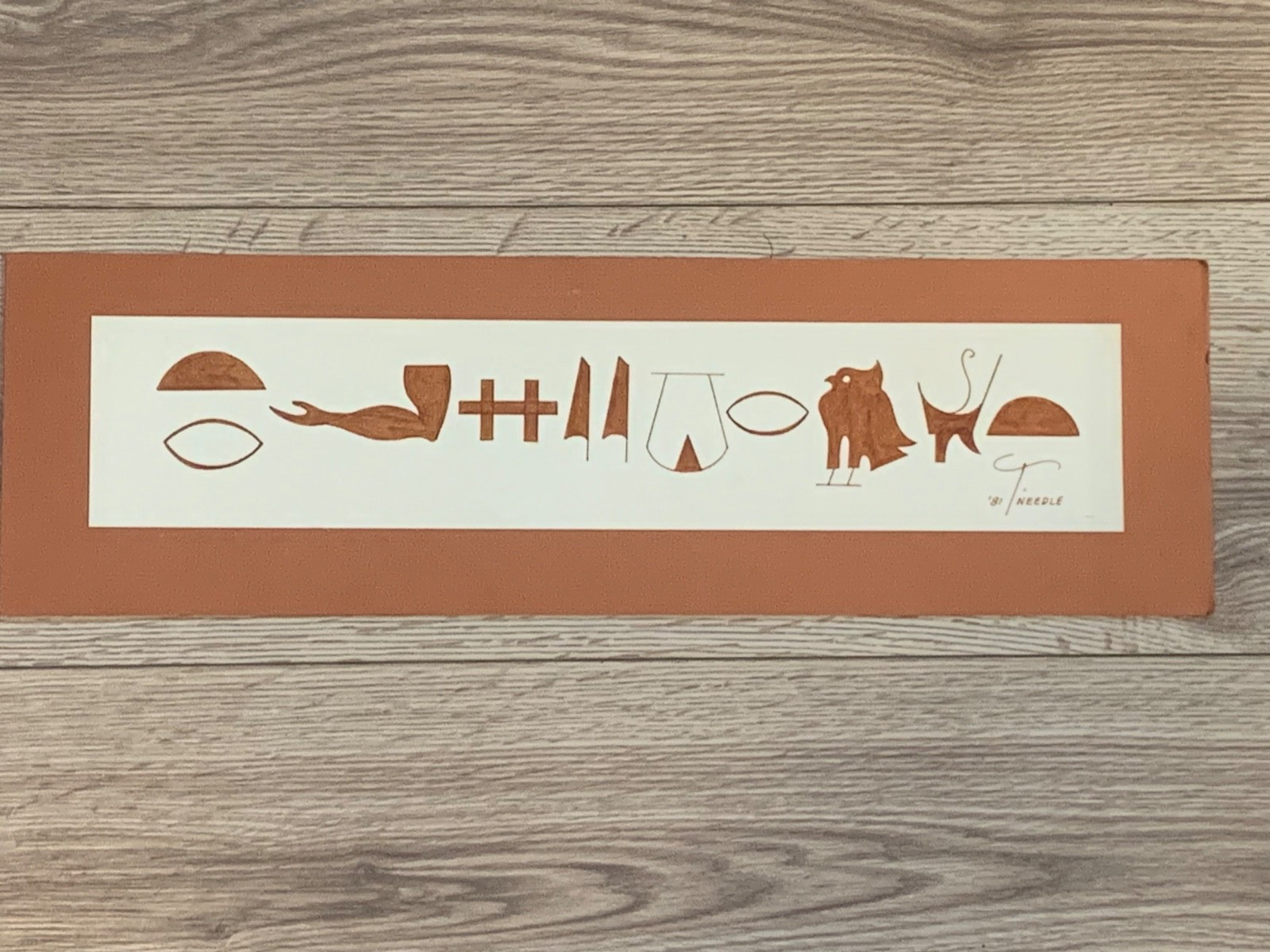 Bill Needle Hand Lettered Egyptian Hieroglyphics Name Art Tracy Grant 1981