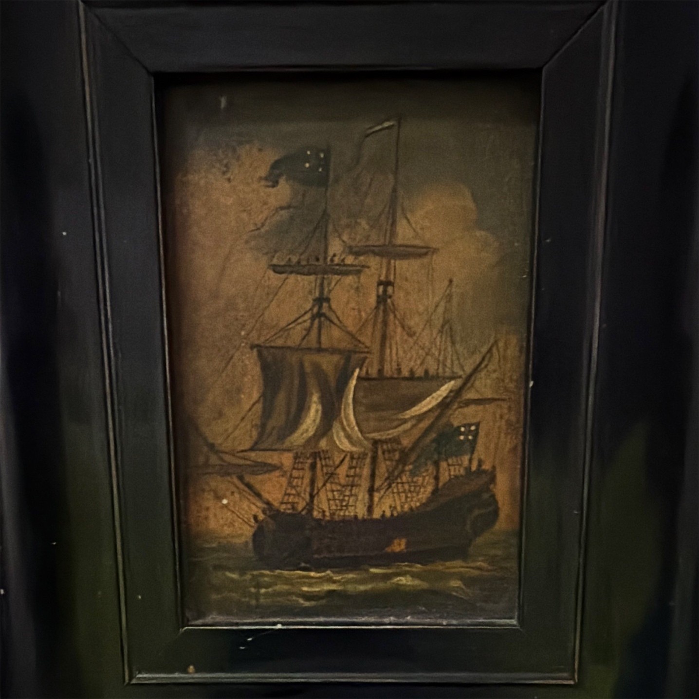 Vintage Framed Maritime Ship Print Milne & Co London Nautical Wall Art