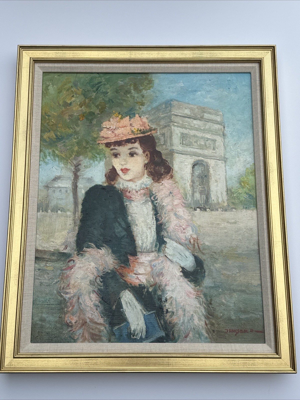 MID CENTURY PAINTING PORTRAIT PRETTY WOMAN WOMEN FEMALE MODEL LISTED FAMOUS 20”