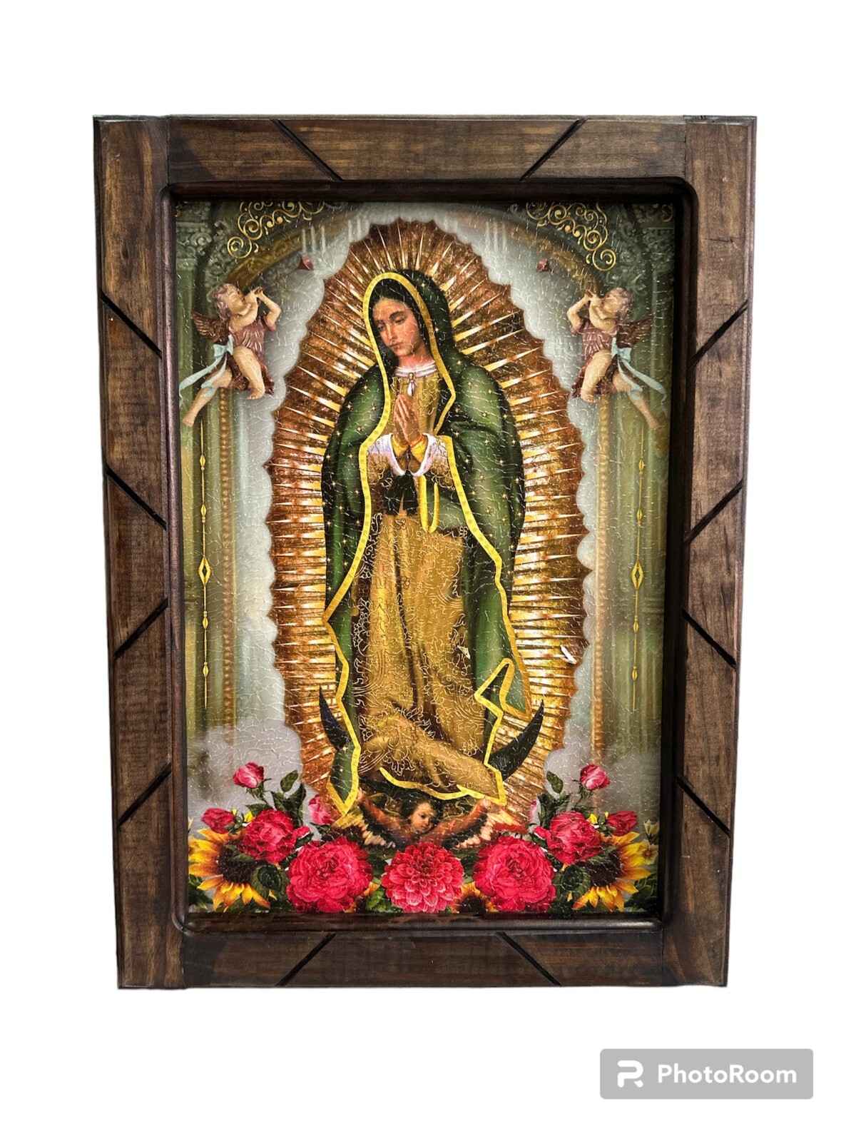 VIRGEN DE GUADALUPE , FRAMED PRINT , 18″ x 13″ , Quality , Wood Frame