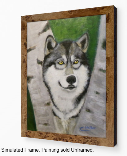 Original Acrylic Painting Timber Wolf 9×12 Animal Dog Wildlife Wall Art Signed