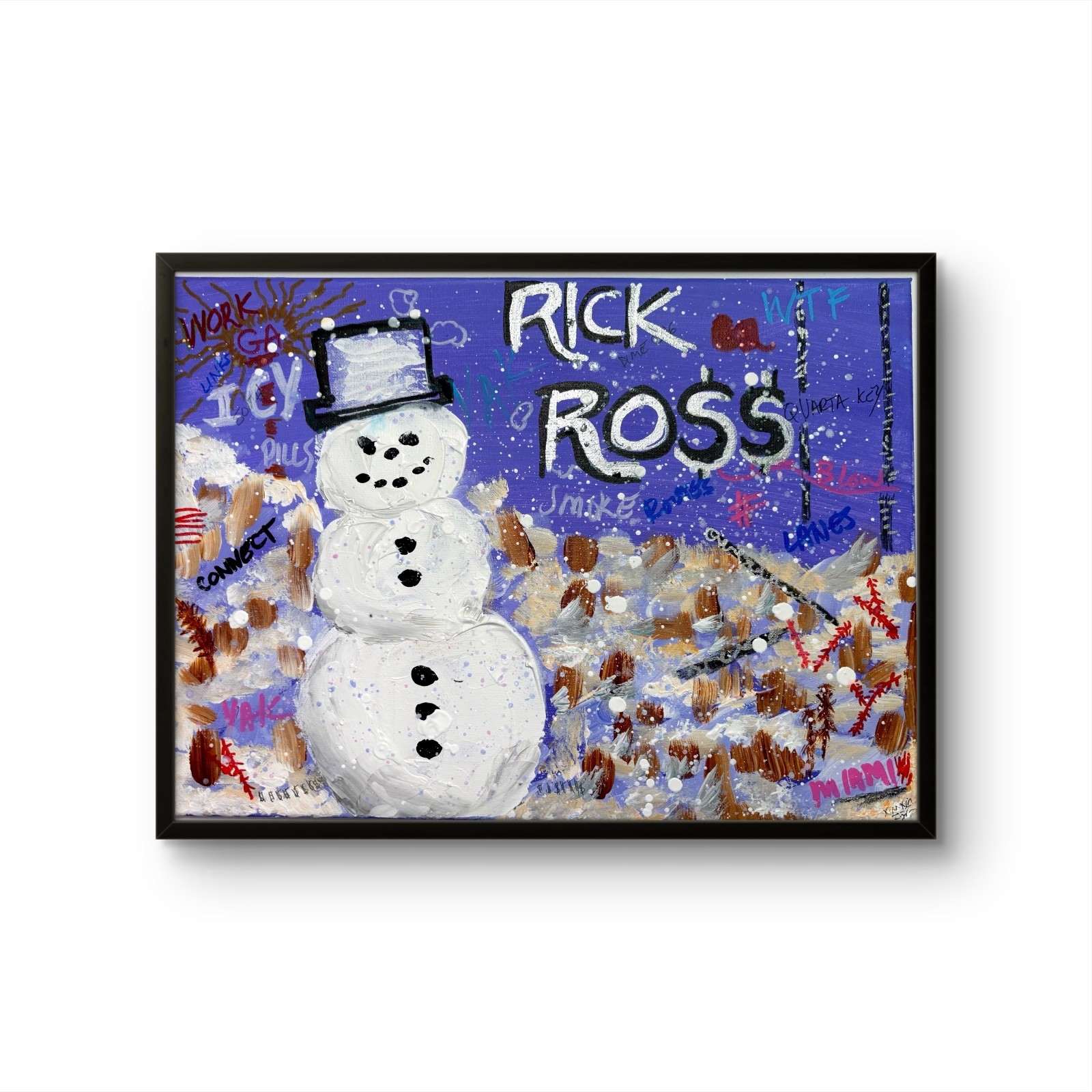Rick Ross Inspired Art 11×14 Boss Snowman Hip Hop Canvas Painting MMG ATL MIAMI