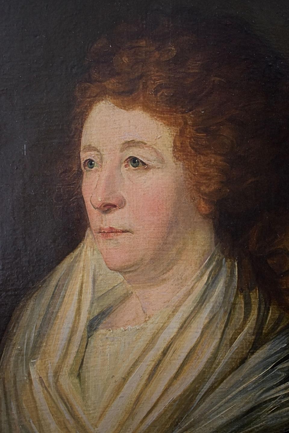 18thC Governess Wearing a Shawl a Portrait Swedish School Oil Painting c1780/90