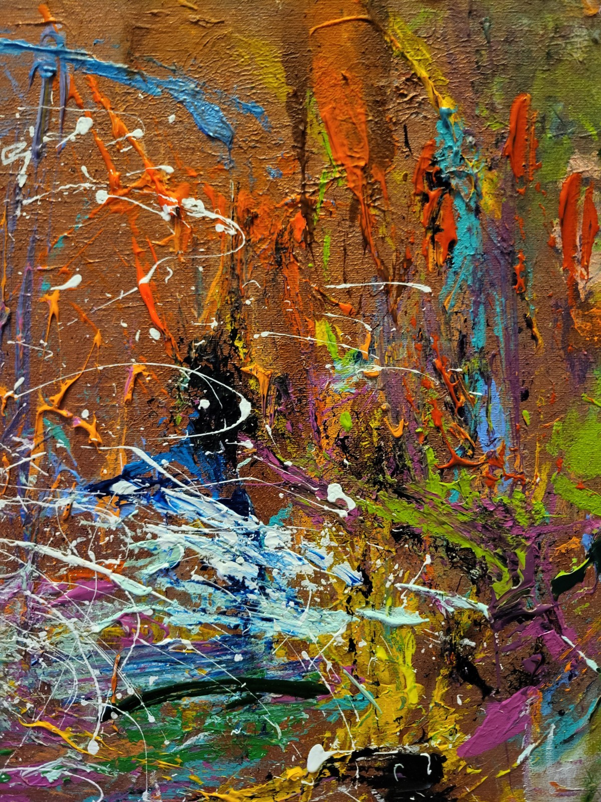 Original Colorful Abstract Modern Contemporary Art Canvas Piece 12x12in