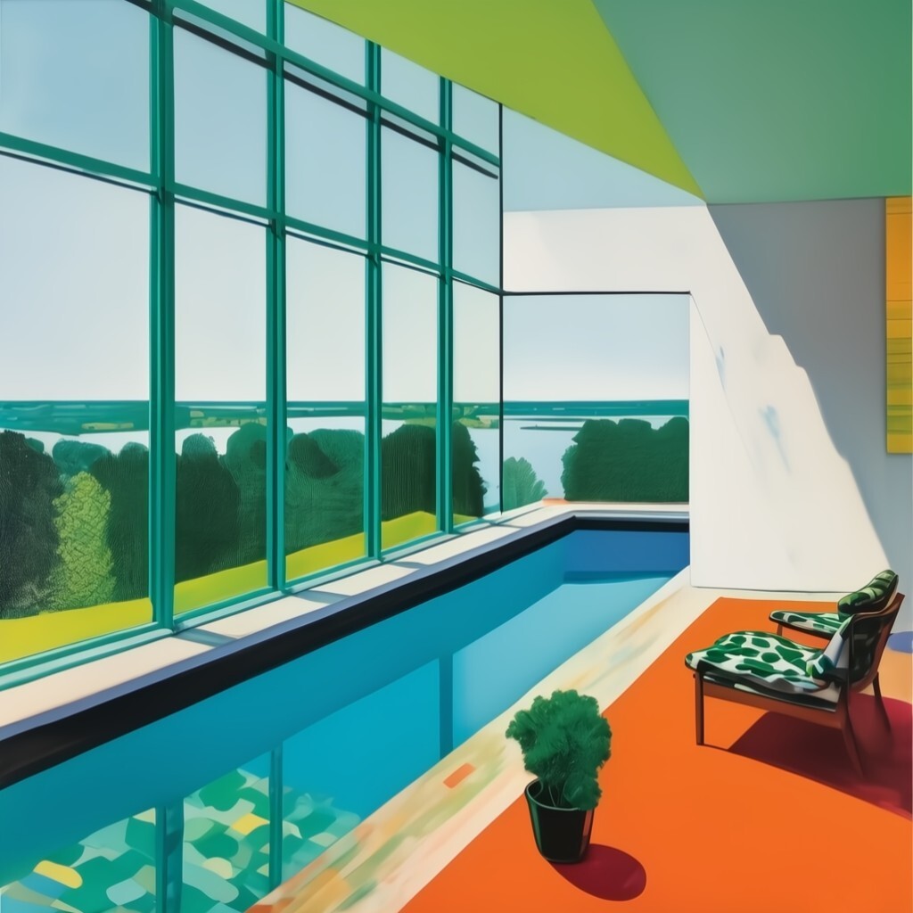 Design Classic 04 Bauhaus Midcentury Architectural Pool Acrylic Glass 95x95cm PopArt