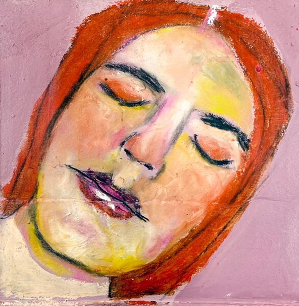 Calm Peaceful Woman Portrait Original Painting Meditating Buddhist Zen Art Gift