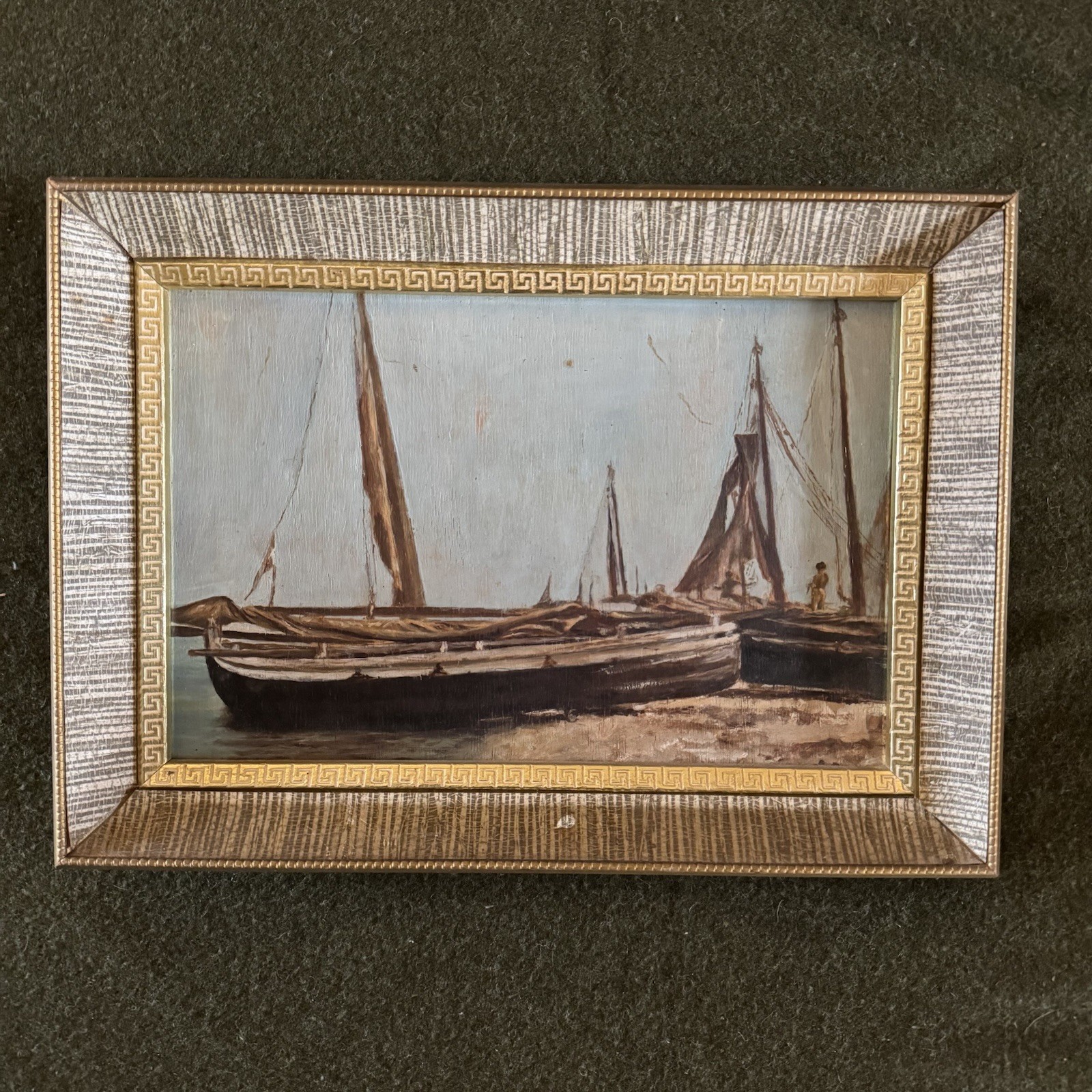 Gorgeous Hand Painted On Wood And Framed Unsigned Painting