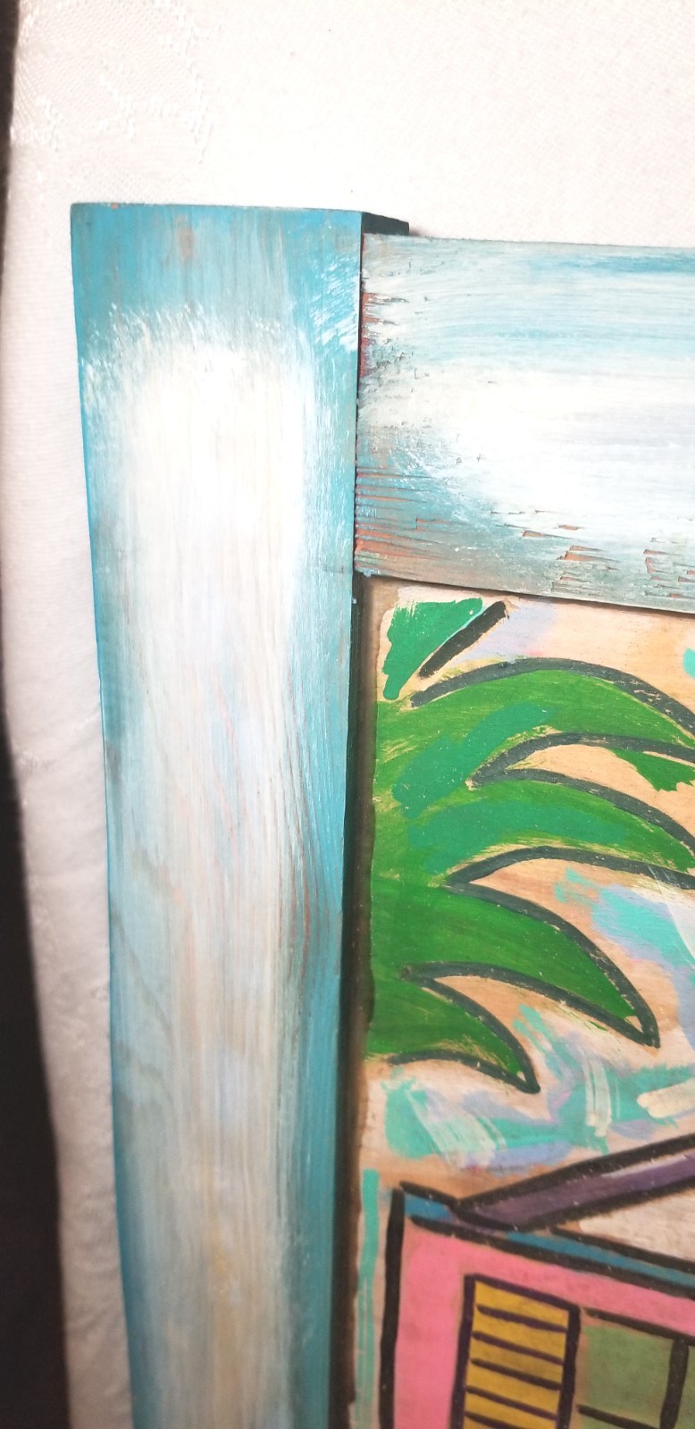 Mike Rinehart Beach Front Cottage Original Framed Oil Painting On Board