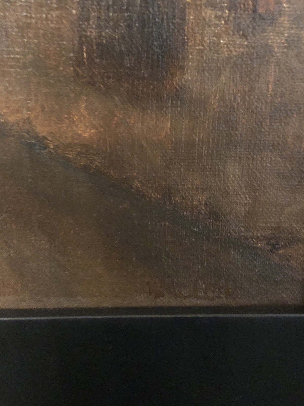 Dark Nature Tree Landscape Oil On Linen Framed Signed “Last Light” Moody Sunset