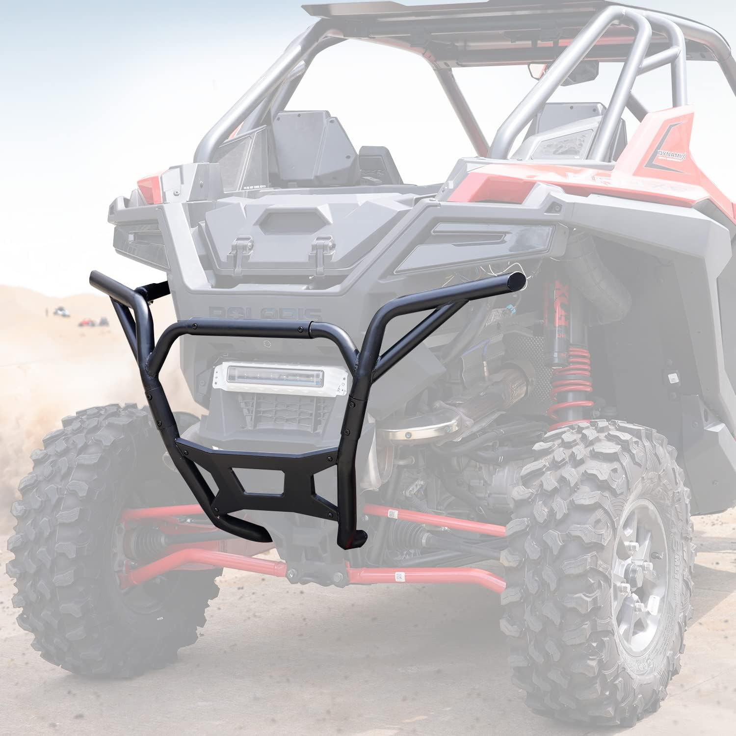 Polaris RZR PRO XP Rear Low Profile Bumper & Heavy Duty Brush Guard, Matte Black