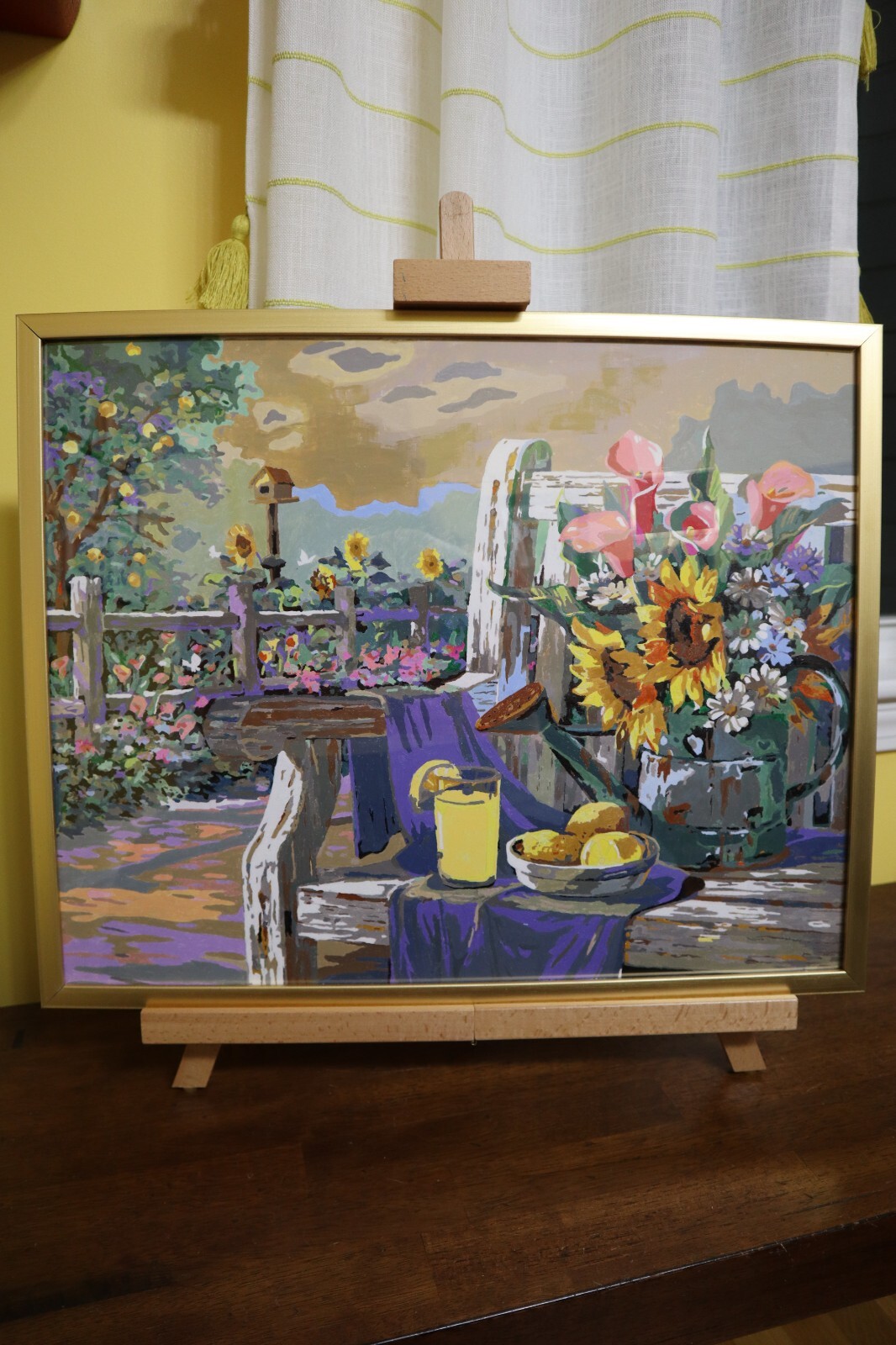 Framed Acrylic Paint by Number Art Country Garden Floral Landscape Farmhouse
