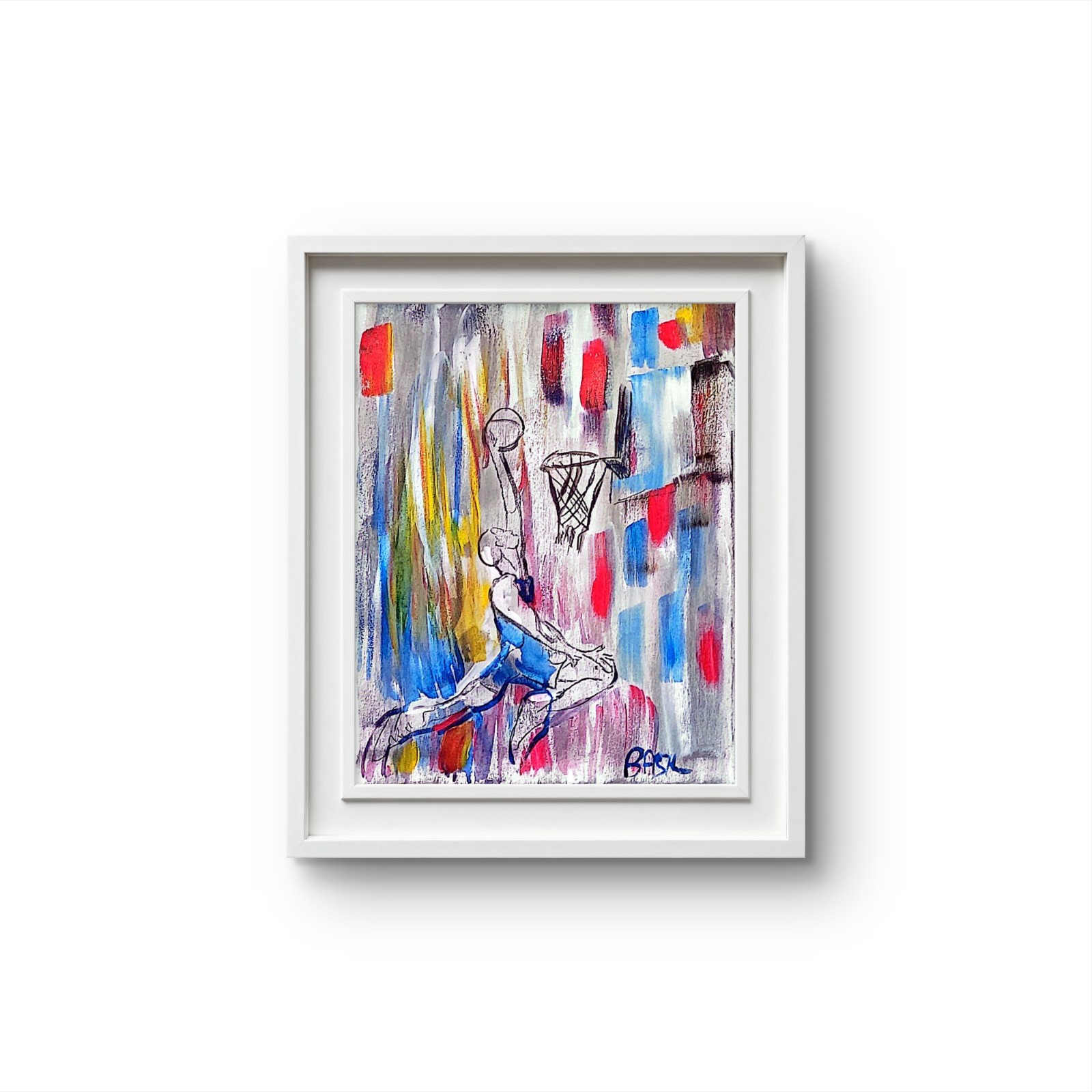 Basketball Dunk Contemporary Expressionist Original Painting.