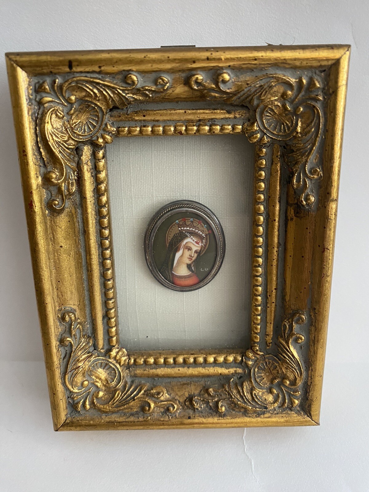 Victorian Miniature Portrait 800 Sterling Silver Frame BEAUTY!!