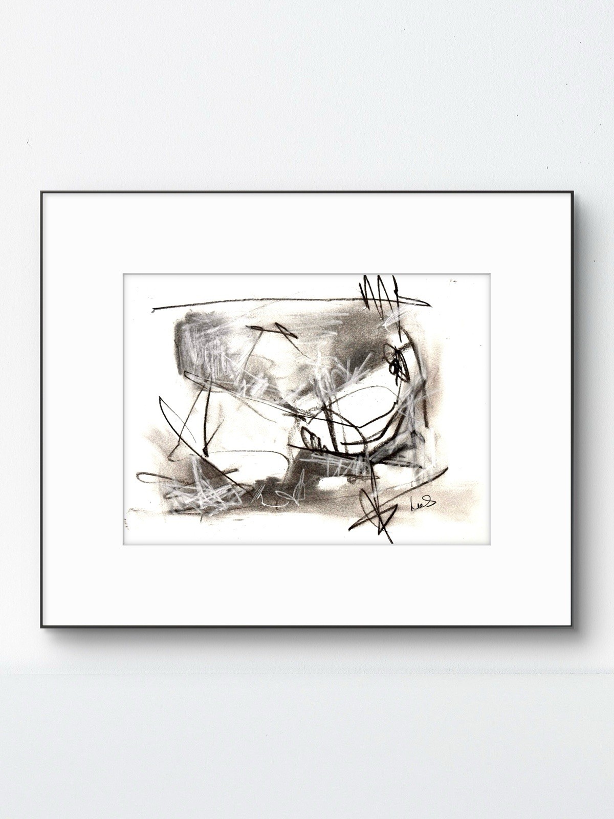 Original Abstract Expressionism 9×12 Paper Charcoal Handmade Signed Fine Art 20