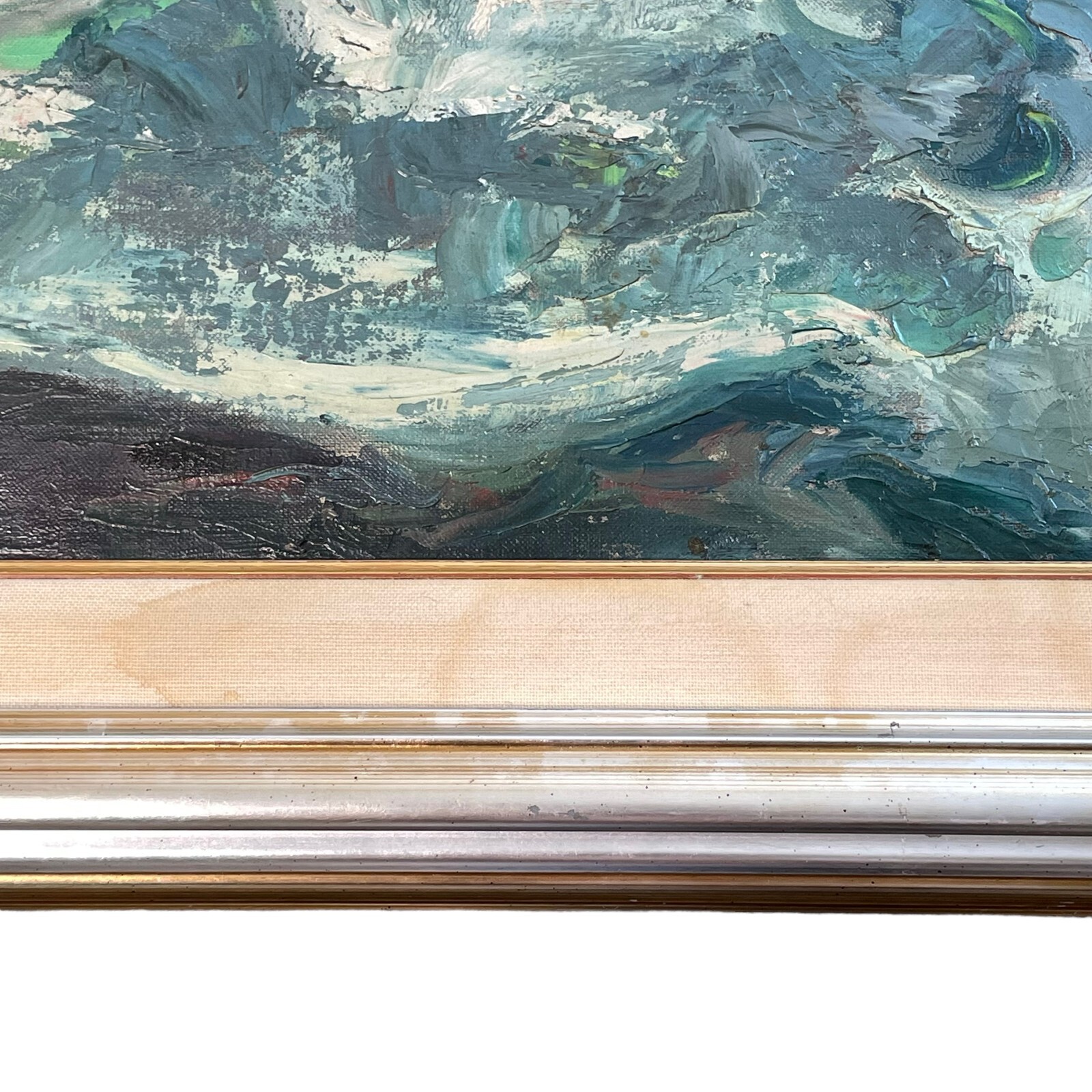 Frederic Tellander Water Waves Original Oil Painting 37 1/2″H x 43 1/2″W