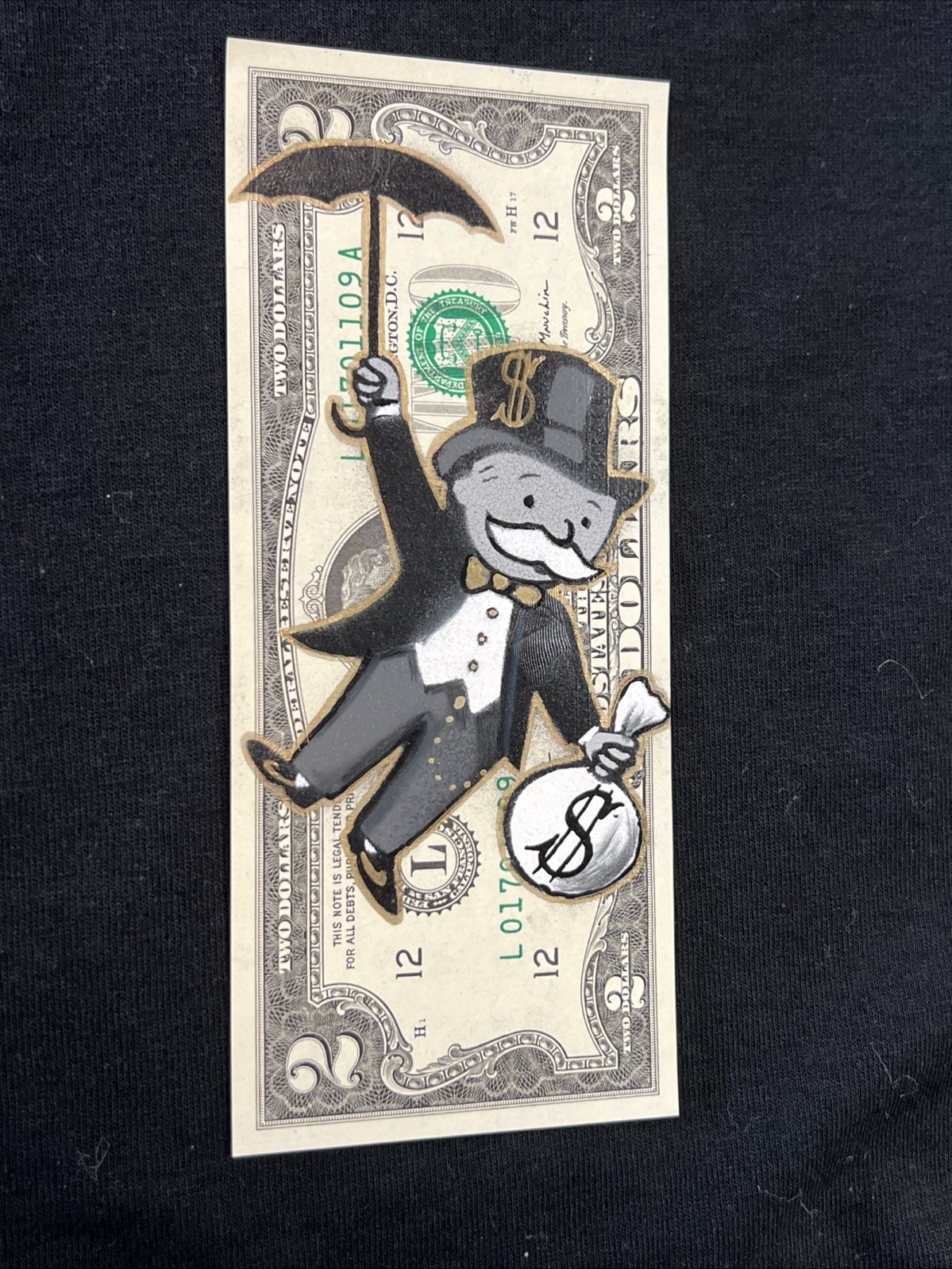 Monopoly Man Money Storm 2 Dollar bill painting Graffiti Art Street Art