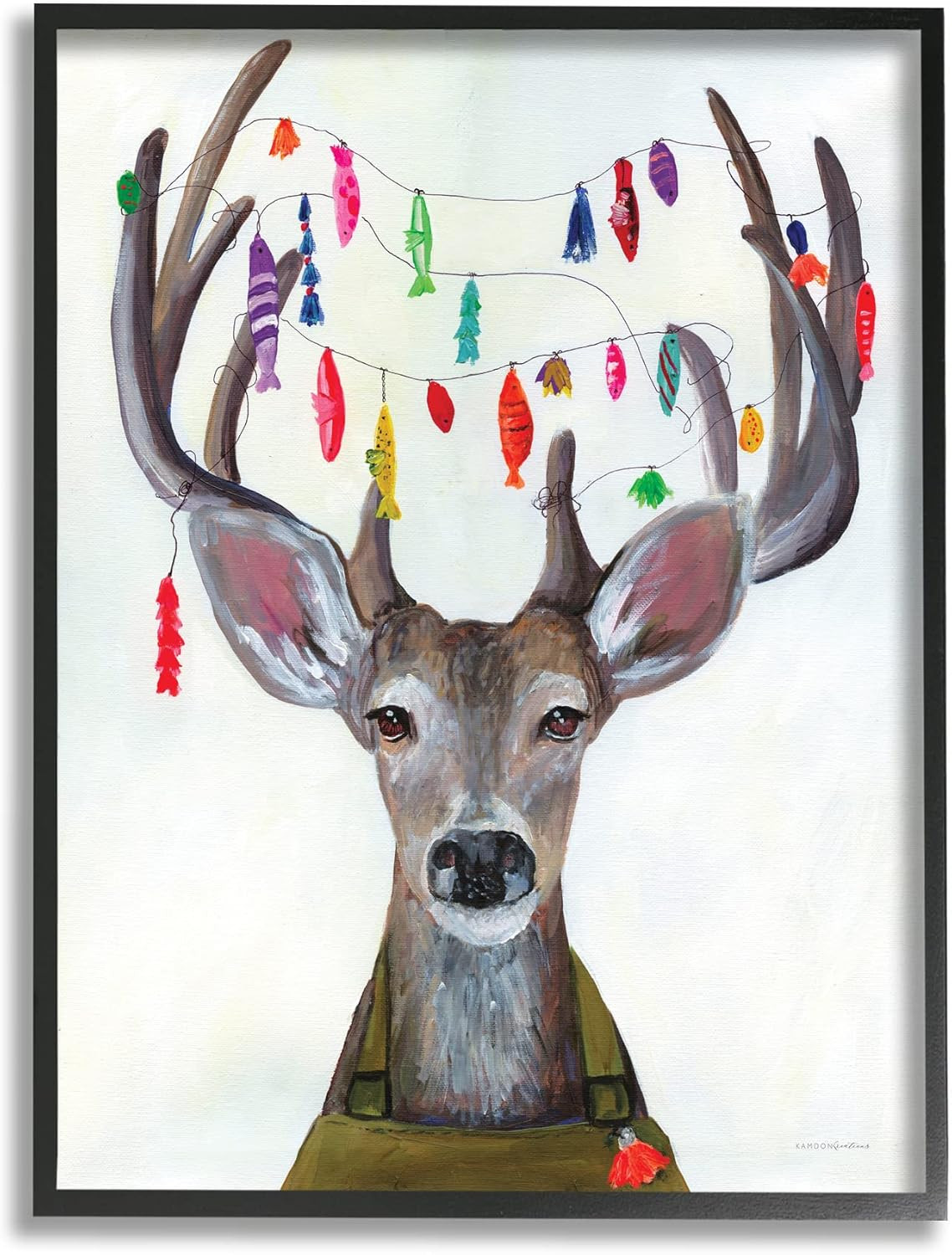Fisherman Deer Floater Bait Antlers Cute Painting, Design by Kamdon Kreations