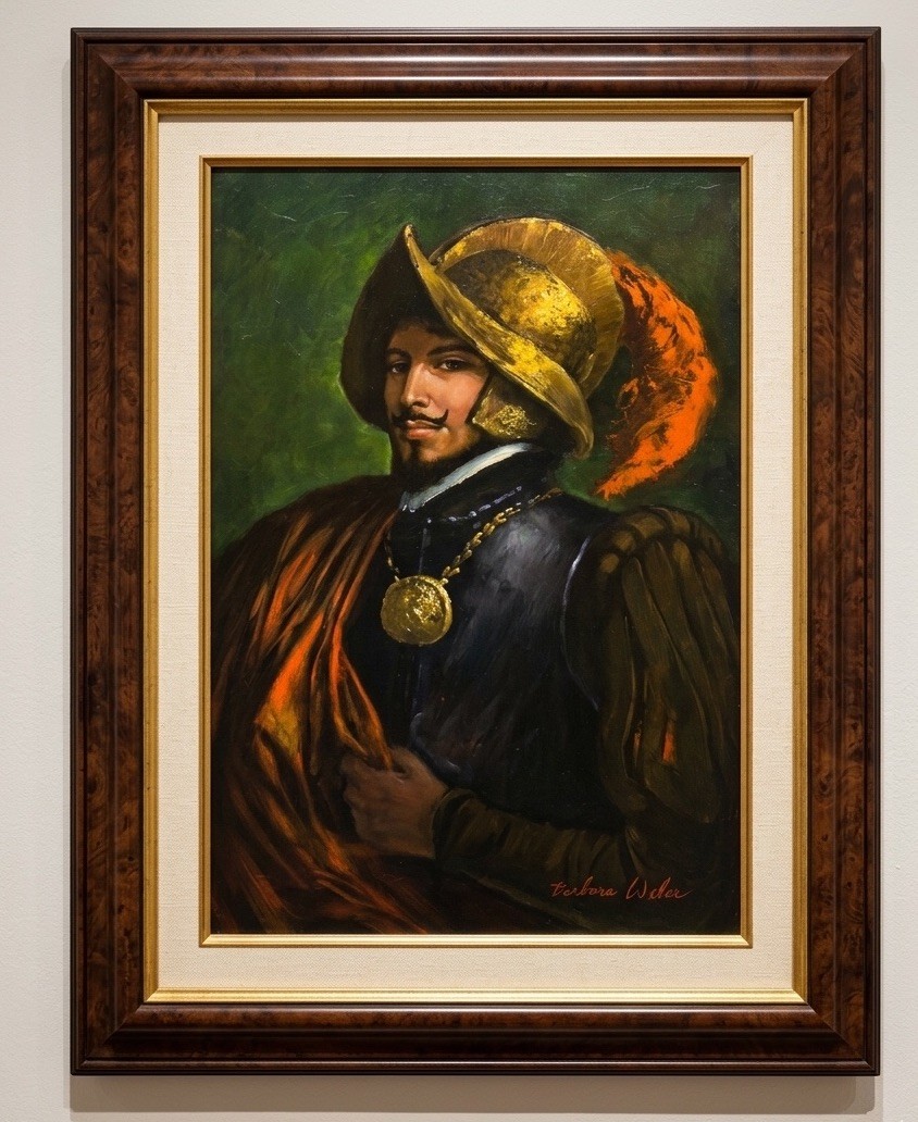 Large Barbara Weber Vintage 1960s Conquistador Signed Print Lithograph Vintage