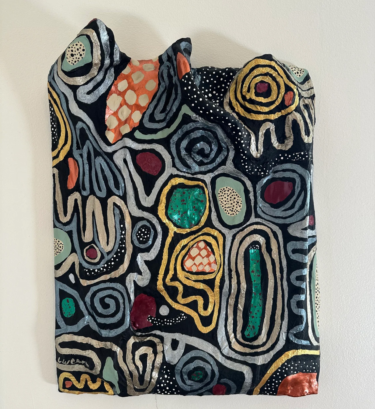 Original 3D abstract art Sculpted Painting Acrylic, Wire and Plaster on Canvas