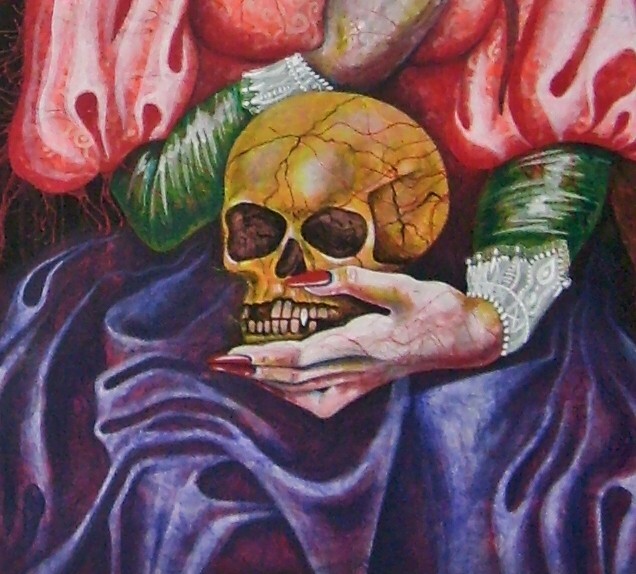 contemporary art painting vampire self portrait dracula by amira di transilvania