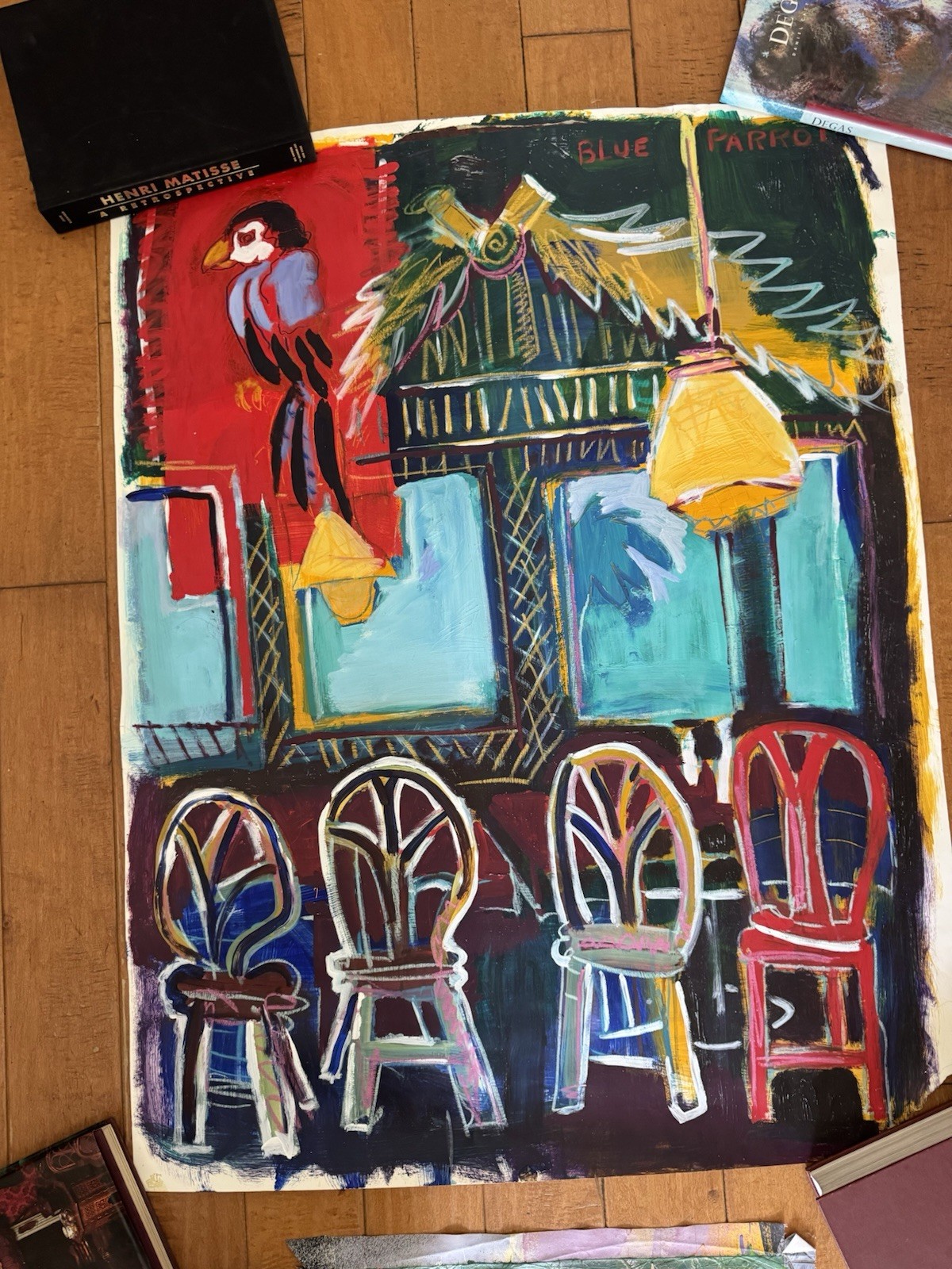 «Interior with Parrot»by Frank Minuto Famous Californian Artist and Art Curator