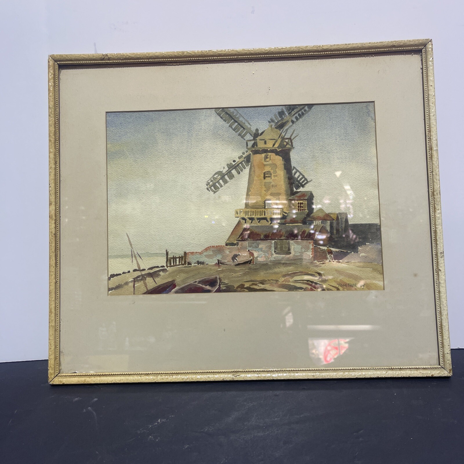 Tom Freeney Watercolor Windmill 13” x 9”