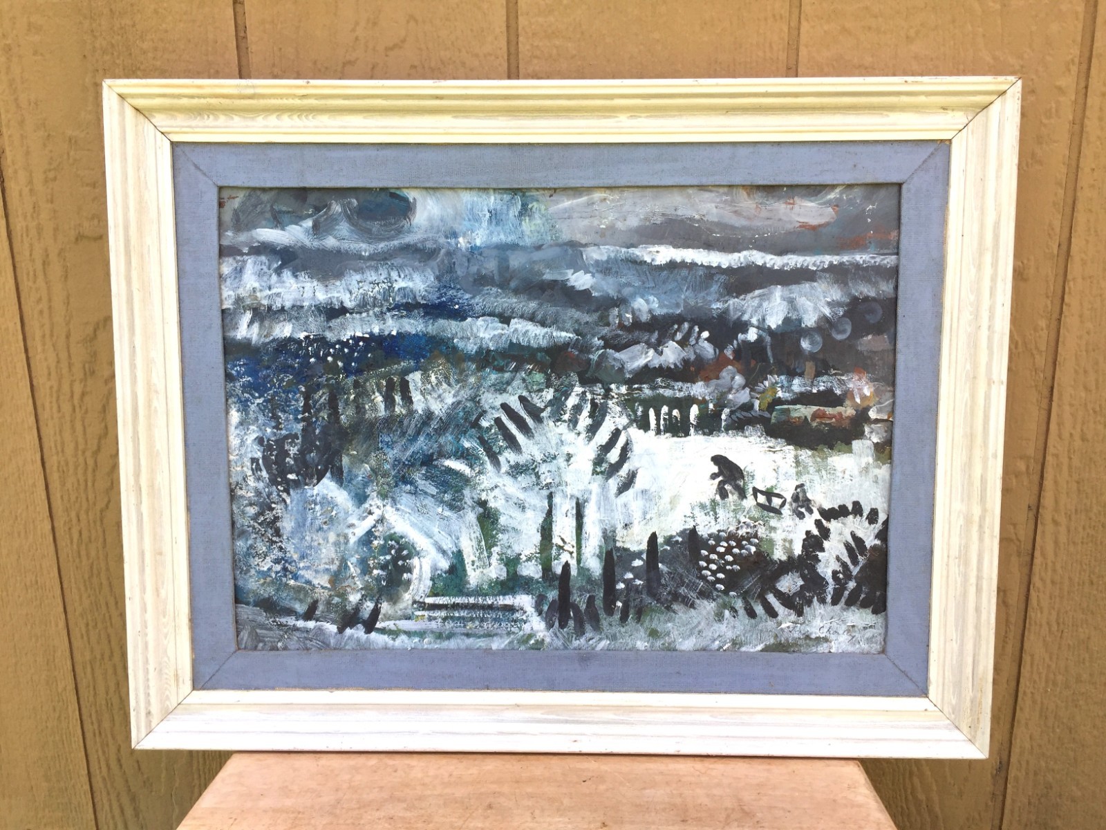 Oil Painting Signed Jenny Chorley Suffolk England Artist The Wake 27×20″ Framed