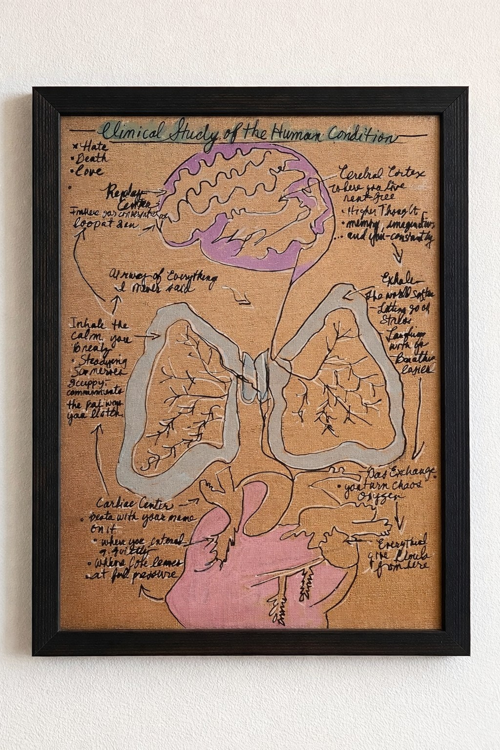 Clinical Study Of The Human Condition Anatomical Brain Lungs Heart Art
