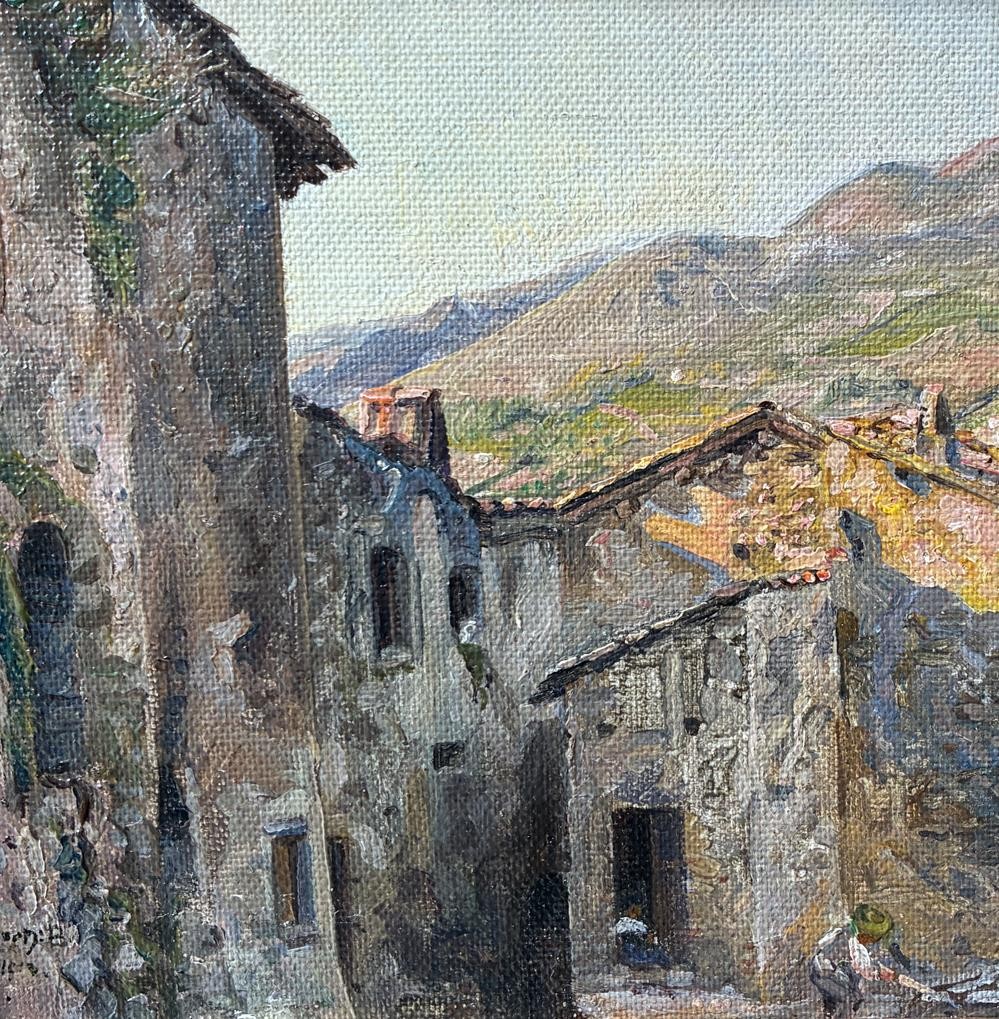Gerhard Blom (1866) View from Civita d’Antino, Abruzzo. Italy. Dated. 1913 COA
