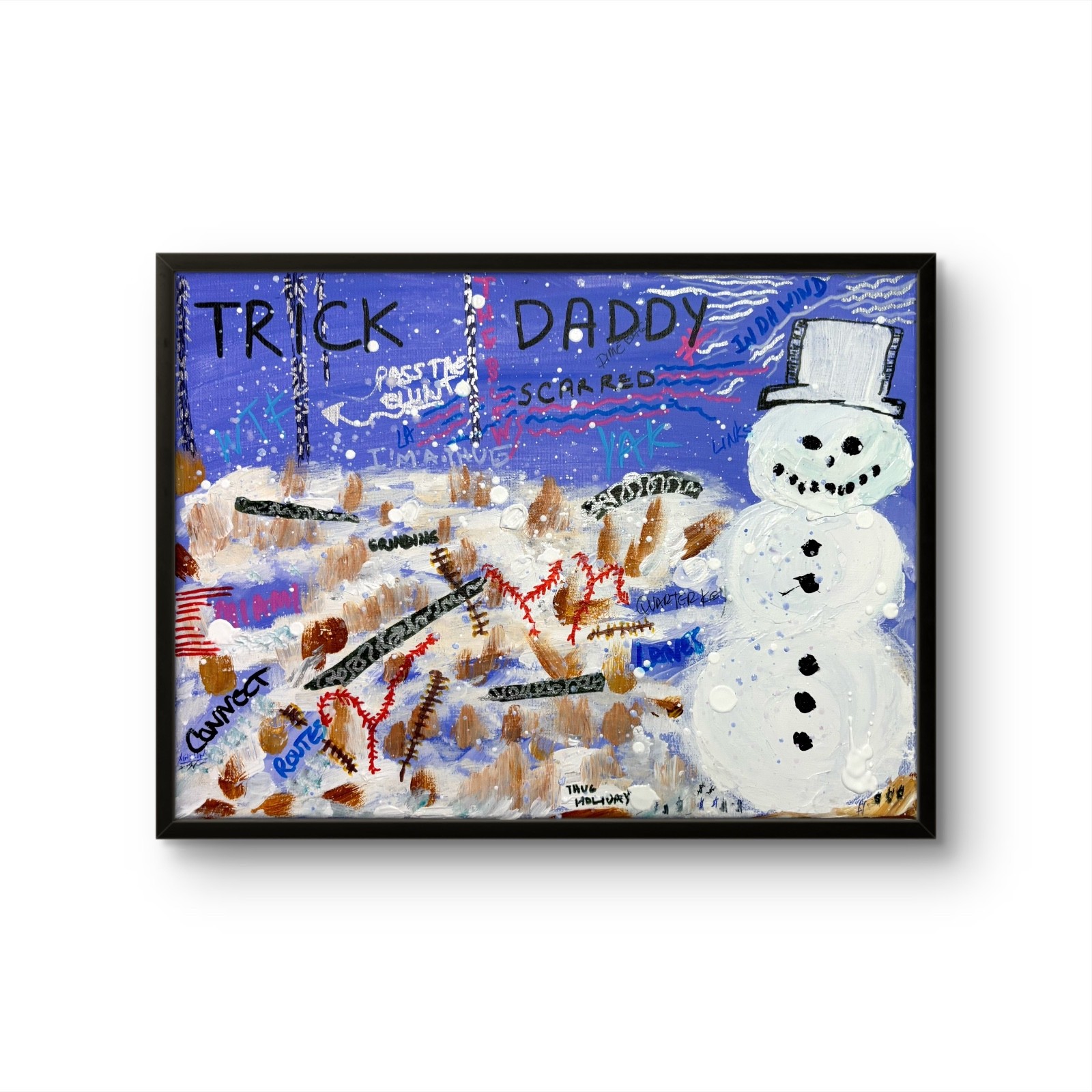 Trick Daddy Inspired Art 11×14 Miami Snowman Hip Hop Canvas Painting 305